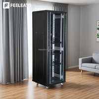Armoire de serveur de centre de données 19 pouces 37U/42U en acier SPCC, support au sol avec porte grillagée 600x600MM