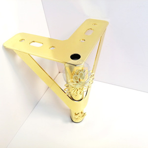 Sunflower Pattern Sofa Legs Gold Openwork Support Heavy Duty Retro Carbon Steel Furniture Legs For Bed Cabinet Table Chair - Product Image 4