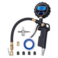 Manomètre numérique robuste pour gonflage de pneus avec tuyau d'air flexible et embout de verrouillage pour un contrôle précis de la pression des pneus de véhicule