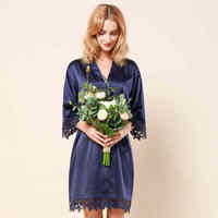 FUNG 3031 Robes en polyester/spandex à bas prix Vente en gros Vêtements de nuit teintés aux manches Robe de demoiselle d'honneur teintée à devant ouvert