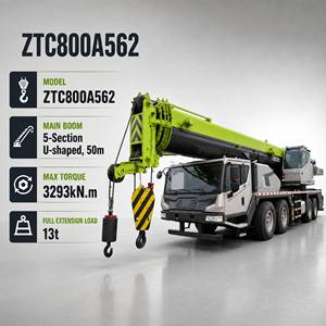 Grue de chantier avancée de 80 tonnes avec limitateurs intelligents anti-éblouissement pour une utilisation sécurisée dans la construction aéroportuaire - Product Image 1