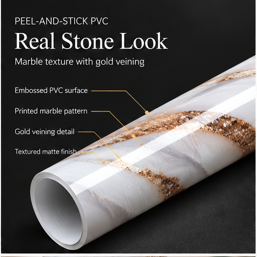 MORLENX Rose Gold Marble Wallpaper Peel and Stick Self Adhesive PVC ...