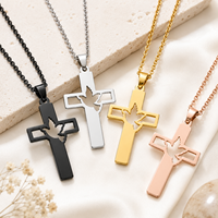 Collier pendentif colombe Saint-Esprit ARNAN en acier inoxydable doré, cadeau religieux pour les jeunes, les programmes d'église et les femmes
