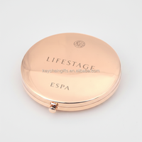 Miroir de poche compact personnalisé pour mariage, cadeau de fête nuptiale, en or rose avec nom