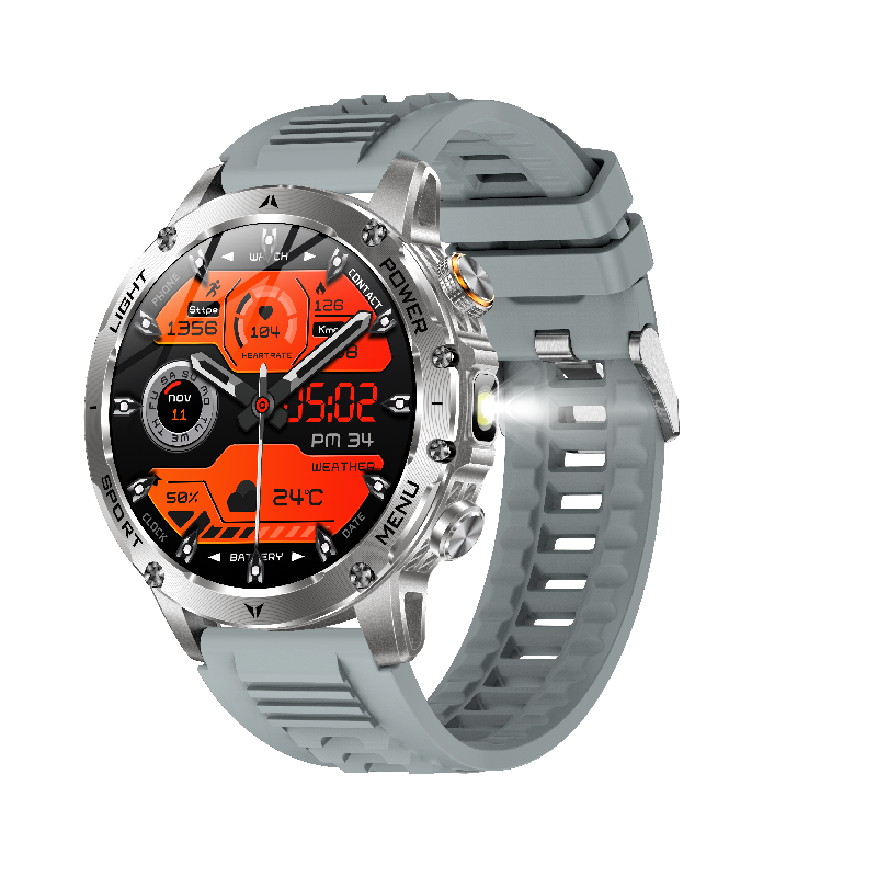 Silver, silicone strap