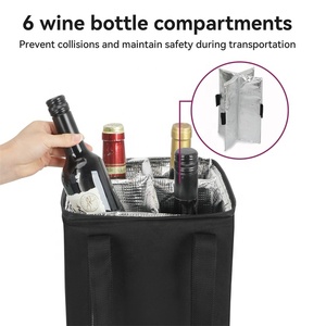 Bolsa Térmica Aislada para Picnic, Reutilizable, Plegable, a Prueba de Fugas, Acolchada, Portátil, para 4 Botellas de Vino - Product Image 2