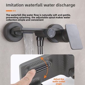 <span class=keywords><strong>Douche</strong></span> <span class=keywords><strong>de</strong></span> salle <span class=keywords><strong>de</strong></span> bain gris canon, pomme <span class=keywords><strong>de</strong></span> <span class=keywords><strong>douche</strong></span> unique, <span class=keywords><strong>barre</strong></span> coulissante, sans perçage, nouveau style, hôtel, <span class=keywords><strong>douche</strong></span> pluie simple, robinet tout en cuivre - Product Image 2