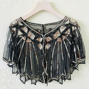 1920 шаль, обертка, расшитая бисером, вечерняя накидка, свадебная шаль, болеро, заслонка, накидка - Product Image 2