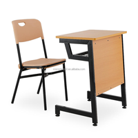 Ensemble bureau et chaise de classe en acier Zoshine, vente en gros d'usine, table d'étude en bois pour étudiants avec étagère à livres pour le lycée
