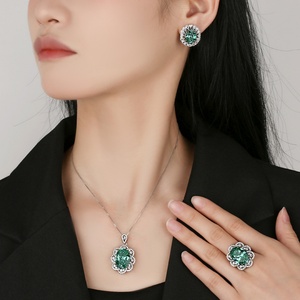 Hig Quality Eco-friendly Copper Bird Nest Cut 13*18/10*12mm Green Zircon Elegant Women Jewelry <b>Sets</b> for Refined Looks - Product Image 6