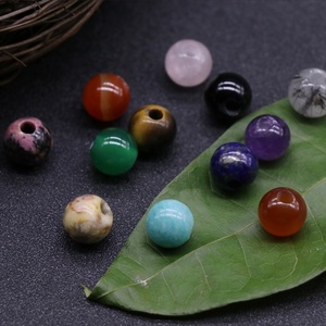 <span class=keywords><strong>Perles</strong></span> rondes en pierres naturelles avec <span class=keywords><strong>gros</strong></span> trou 10mm, pierres précieuses naturelles, différentes couleurs, pour la fabrication de bijoux DIY, livraison gratuite - Product Image 2