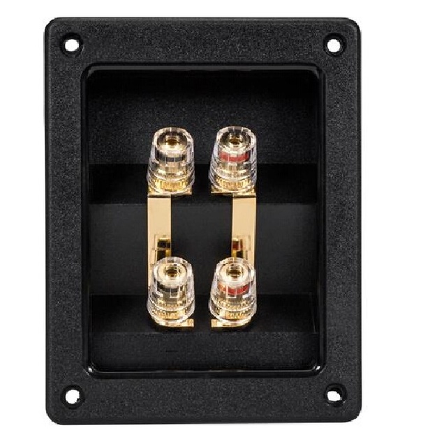 Bi-Amp square Speaker Terminal Cup Gold Insulated Binding Post High Power