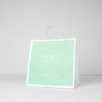 Sacs en papier kraft jetables personnalisés de qualité alimentaire avec poignée longue, logo imprimé flexo, pour pain, poulet, à emporter, livraison rapide