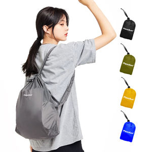 Lightweight Foldable Outdoor Sports <b>Backpack</b> Unisex Foldable Nylon <b>Drawstring</b> Bag with Custom Logo - Product Image 1