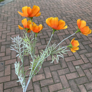 Vase de table de mariage E-887, décoration, fleurs artificielles <span class=keywords><strong>orange</strong></span>, fleurs de <span class=keywords><strong>cosmos</strong></span> en soie - Product Image 6