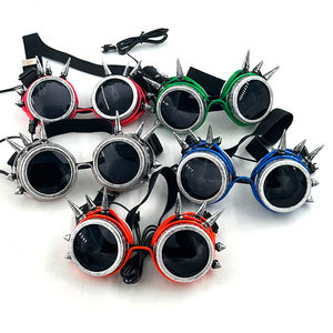 Lunettes rétro Cyberpunk lumière LED lunettes <span class=keywords><strong>Steampunk</strong></span> lunettes lumineuses Cool pour hommes femmes Halloween Cosplay fournitures de mode - Product Image 6