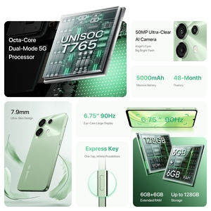 Dernier smartphone UMIDIGI <span class=keywords><strong>G9</strong></span> 5G avec déverrouillage facial, 6 Go + 128 Go, écran 6,75 pouces, batterie 5000 mAh, processeur octa-core, téléphone mobile 5G - Product Image 3