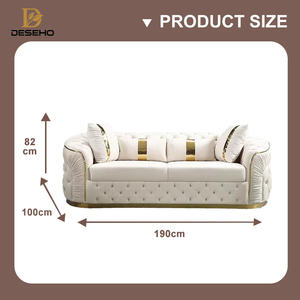 Direkt ab Werk Luxus Chesterfield Sofa-Garnitur Moderne Villa Wohnzimmermöbel <span class=keywords><strong>3</strong></span>-Sitzer Türkischer Italienischer Samt Geknöpftes Sofa - Product Image 2