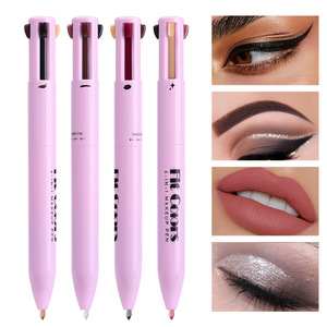 ปากกาแต่งหน้า 4-in-1 สีชมพู Fit Colors กันน้ำ ใช้ได้กับอายไลเนอร์ คิ้ว ขอบปาก ไฮไลท์เตอร์ พร้อมแปรงไนลอน อุปกรณ์เสริมความงามอเนกประสงค์ พกพาสะดวก - Product Image 1