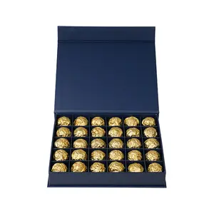 カスタム高級紙包装チョコレートキャンディーボックス仕切りボックス付き4 6 8 12 16 2032ピースチョコレート包装