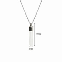 Titane Acier Mini Souhaitant Bouteille Tourner La Vis Peut Être Ouverte Petite Bouteille Pendentif Collier Fœtal Cheveux Cinabre Bouteille En Verre