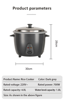 Cuisinière à tambour électrique en acier inoxydable de style classique, revêtement antiadhésif, pot intérieur, tasse à mesurer, portable, cuisson rapide en un clic