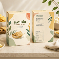 Caja de Embalaje Personalizada para Bocadillos Crujientes, Empaquetado de Alimentos para Venta Minorista