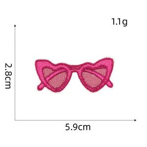 แผ่นปะลายปักรูปหน้ายิ้มลายเสือดาวสีชมพู ลายแว่นกันแดด ลายตาแมว สำหรับตกแต่งเสื้อผ้าและกระเป๋า - Product Image 5