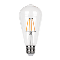 En stock, ampoules LED ST64 E27, prix bas, ambre clair, 6W, 630lm, 2700K, ampoules LED sans scintillement pour la maison