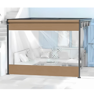 Bâche en PVC transparente Gazebo <span class=keywords><strong>de</strong></span> jardin coupe-vent écran étanche Pergola extérieure anti-pluie auvent balcon couverture <span class=keywords><strong>de</strong></span> pluie transparente - Product Image 6