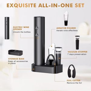 Ensemble d'ouvre-bouteille électrique premium 5 en 1 avec base rechargeable, ouvre-bouteille automatique pour vin - Product Image 4