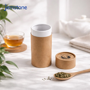 Vente directe usine – Emballage cylindrique en carton kraft recyclable de qualité alimentaire pour biscuits, noix, café et thé en vrac - Product Image 1
