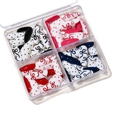96 faux ongles en ABS de style français, en boîte, forme amande, motif pois et nœud papillon, doux et tendance, réutilisables, couvrance totale avec colle