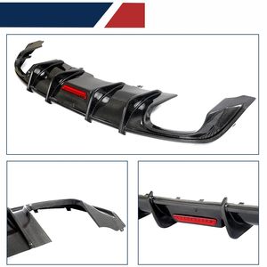 Vendita Diretta Fabbrica Diffusore Posteriore in Fibra di Carbonio con LED per Audi <span class=keywords><strong>A5</strong></span> S-line B9 S5 2017 2018 2019 Copertura Paraurti Labbro Inferiore Spoiler - Product Image 4