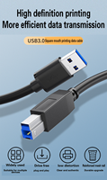 Câble d'impression USB 3.0 type A mâle vers B Câble d'imprimante USB mâle impression carrée haute vitesse adaptée à plusieurs appareils