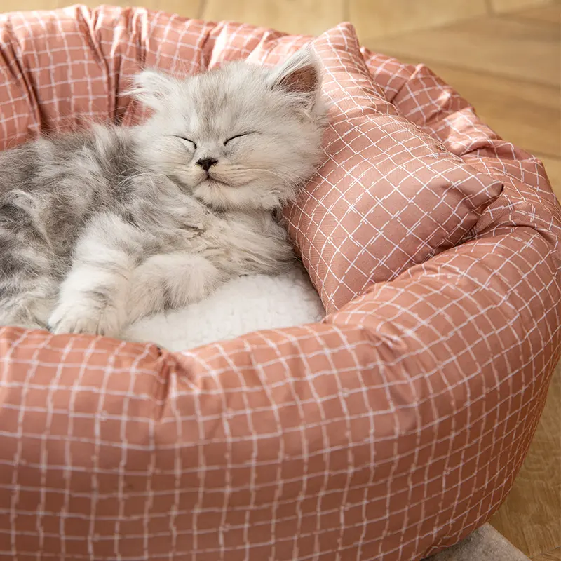 도매 제조 업체 부드러운 빨 편안한 라운드 도넛 친환경 럭셔리 고양이 개 침대 애완 동물 침대