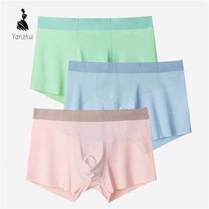 Ropa Interior Masculina Transpirable, <span class=keywords><strong>Invisible</strong></span>, Sin Costuras, Ultrafina, de Seda de Hielo, Transparente, Tipo Bóxer, para Hombres de Talla Grande - Product Image 3
