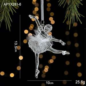 Colgante de Cristal de Hielo Navideño, Acrílico Transparente, Luz de Ángel, Decoraciones de Lujo, Adornos para Árbol, Funciona con Batería, IP67 - Product Image 6