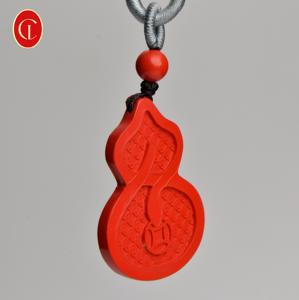 Pendentif en cinabre naturel en forme de serpent et de calebasse - Collier tendance avec chaîne en corde, talisman bouddhiste pour la richesse, la <span class=keywords><strong>sagesse</strong></span> et la chance, cadeau - Product Image 5