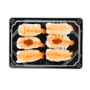 Boîtes en plastique jetables Offre Spéciale de 7 oz Plateau à sushi à emporter durable et empilable pour l'emballage des aliments pour les sandwichs - Product Image 4