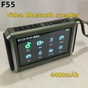 Sansui F55 Xách Tay FM Đài Phát Thanh 7-Inch RGB Hiển Thị Không Dây Cho <span class=keywords><strong>Bluetooth</strong></span> Loa Kép TF Khe Cắm Thẻ MP4 Âm Nhạc Máy Nghe Nhạc Video Pin - Product Image 6