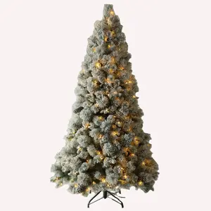 PVC, PE, Pine Needle Pre lit LED lighted Artificial Christmas Tree snow effect Christmas tree suppliers
