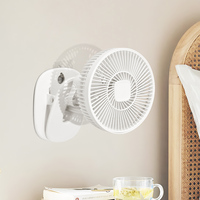 Ventilateur de bureau USB rétractable 2026 avec lumière, fixable au mur, portable, rechargeable, à clip USB, télécommande pour usage domestique et extérieur