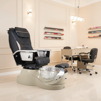 Kangmei - Vente en gros de meubles de salon de beauté modernes et luxueux, fauteuil de pédicure avec spa pour les pieds à remous sans tuyau et pompe de vidange