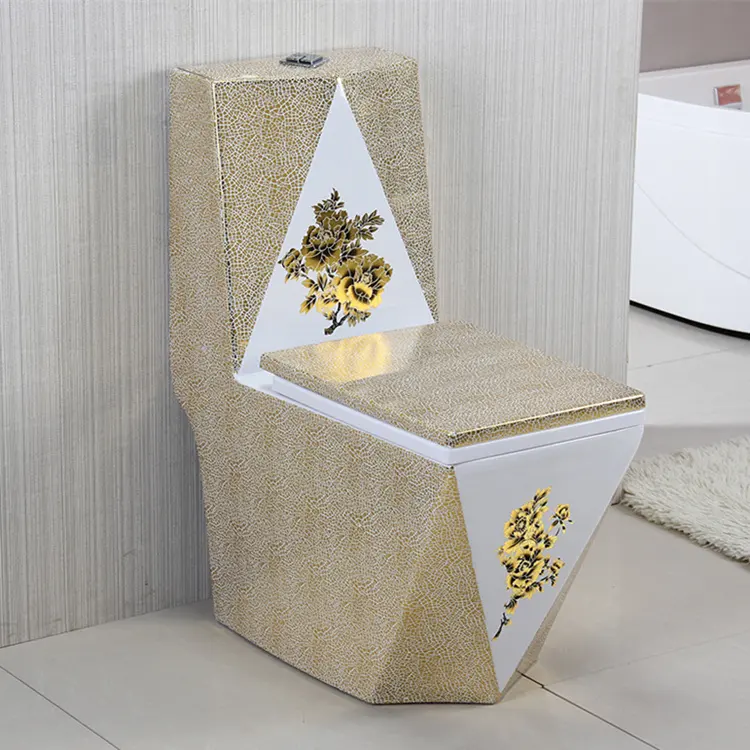 Italian top quality luxury bathroom ceramic diamond golden toilet