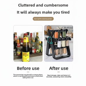 ยกระดับการจัดระเบียบห้องครัวของคุณด้วยชั้นวางเครื่องเทศชิงช้าสวรรค์หมุนได้ทันสมัย - Product Image 1