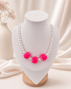 Collana con ciondolo a forma di ortensia colorata con perline e perle, placcata oro 18k, set di gioielli da donna - Product Image 5