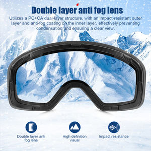 YUEDIO Lunettes de ski et de snowboard unisexes pour adultes, sans monture, lentilles interchangeables, protection UV400 à 100%, anti-buée, OTG, lunettes de neige d'hiver - Product Image 2