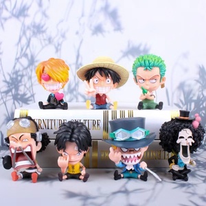 ฟิกเกอร์อนิเมะญี่ปุ่น Luffy Zoro Nami Sanji เวอร์ชั่น Q 9ซม. ฟิกเกอร์ของเล่นตกแต่งรถยนต์ - Product Image 1