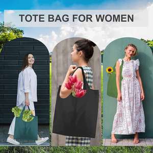 Sacs en polyester non tissé légers et pliables, sacs en nylon ripstop réutilisables, sac de shopping pliable en Oxford imperméable avec petite pochette - Product Image 6